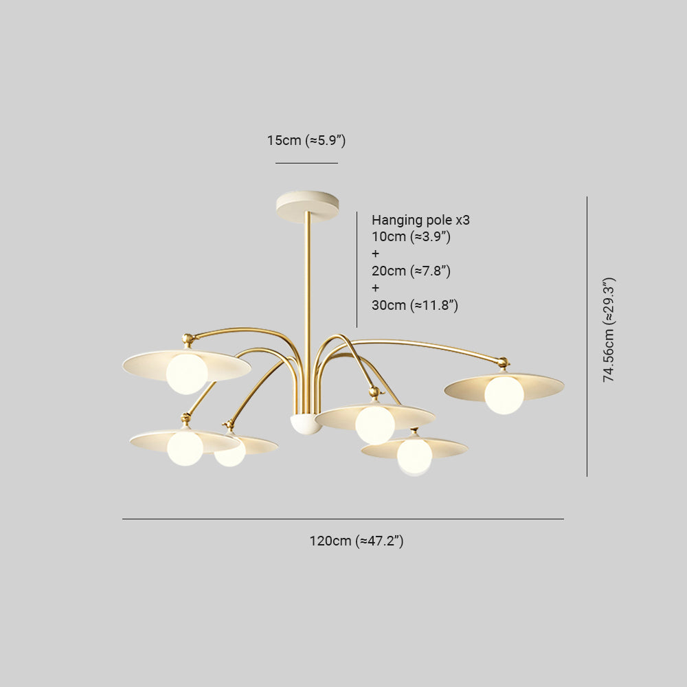 Cairns Modern LED Pendelleuchte Kegel Kugel Wohnzimmer, Gold, Metall Glas