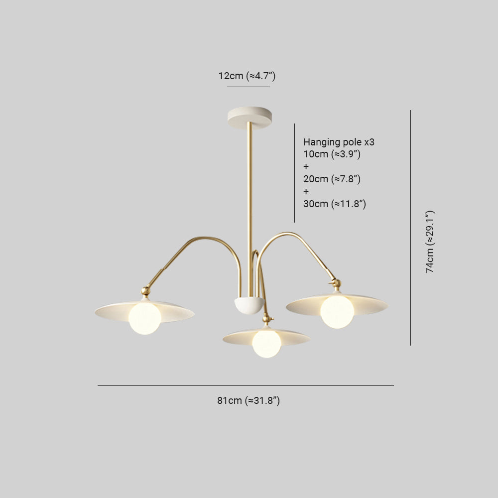 Cairns Modern LED Pendelleuchte Kegel Kugel Wohnzimmer, Gold, Metall Glas