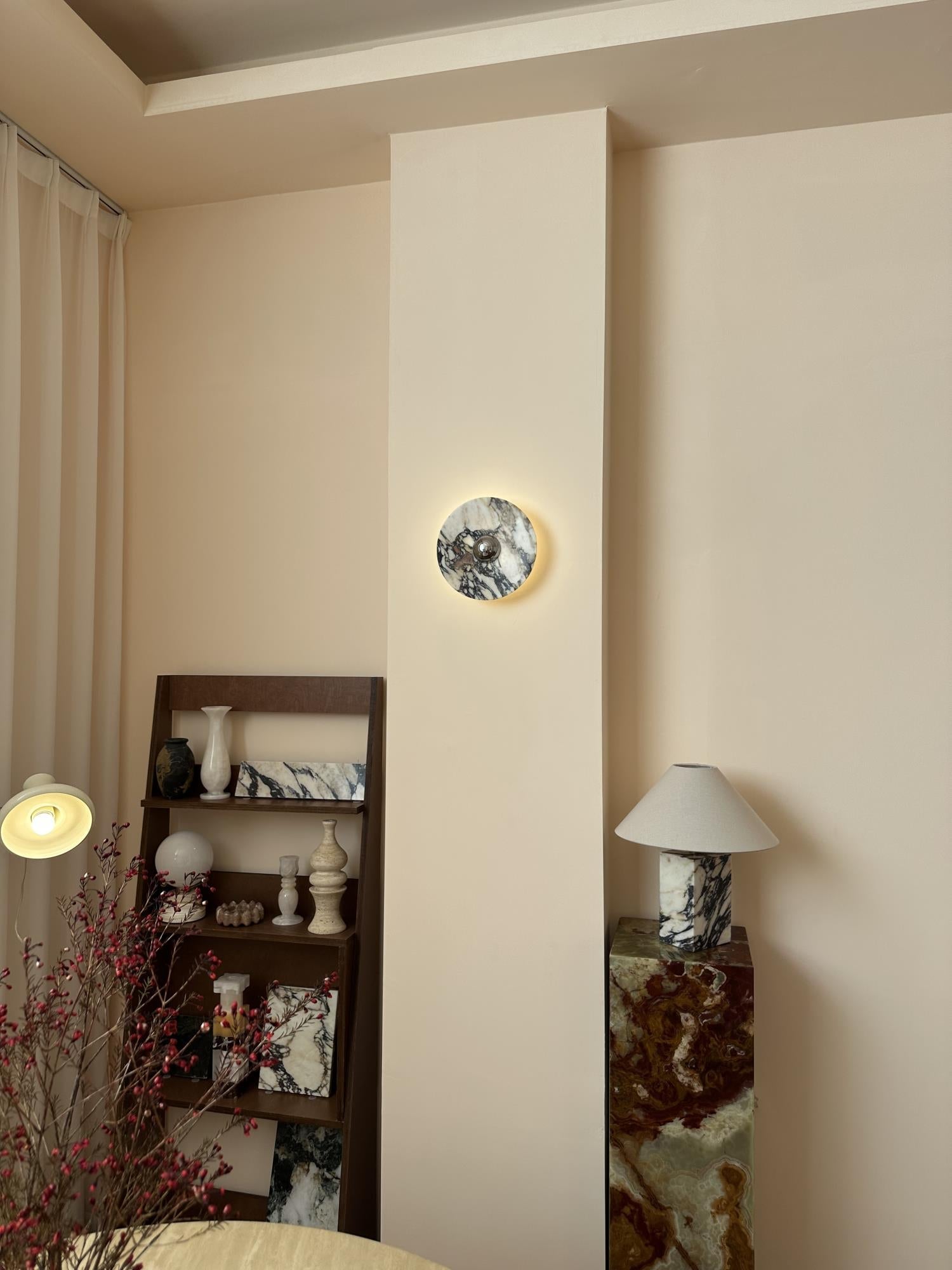 Alter Modern Minimalist Round Marble Metal Sconce Wall Lamp - Letslighting