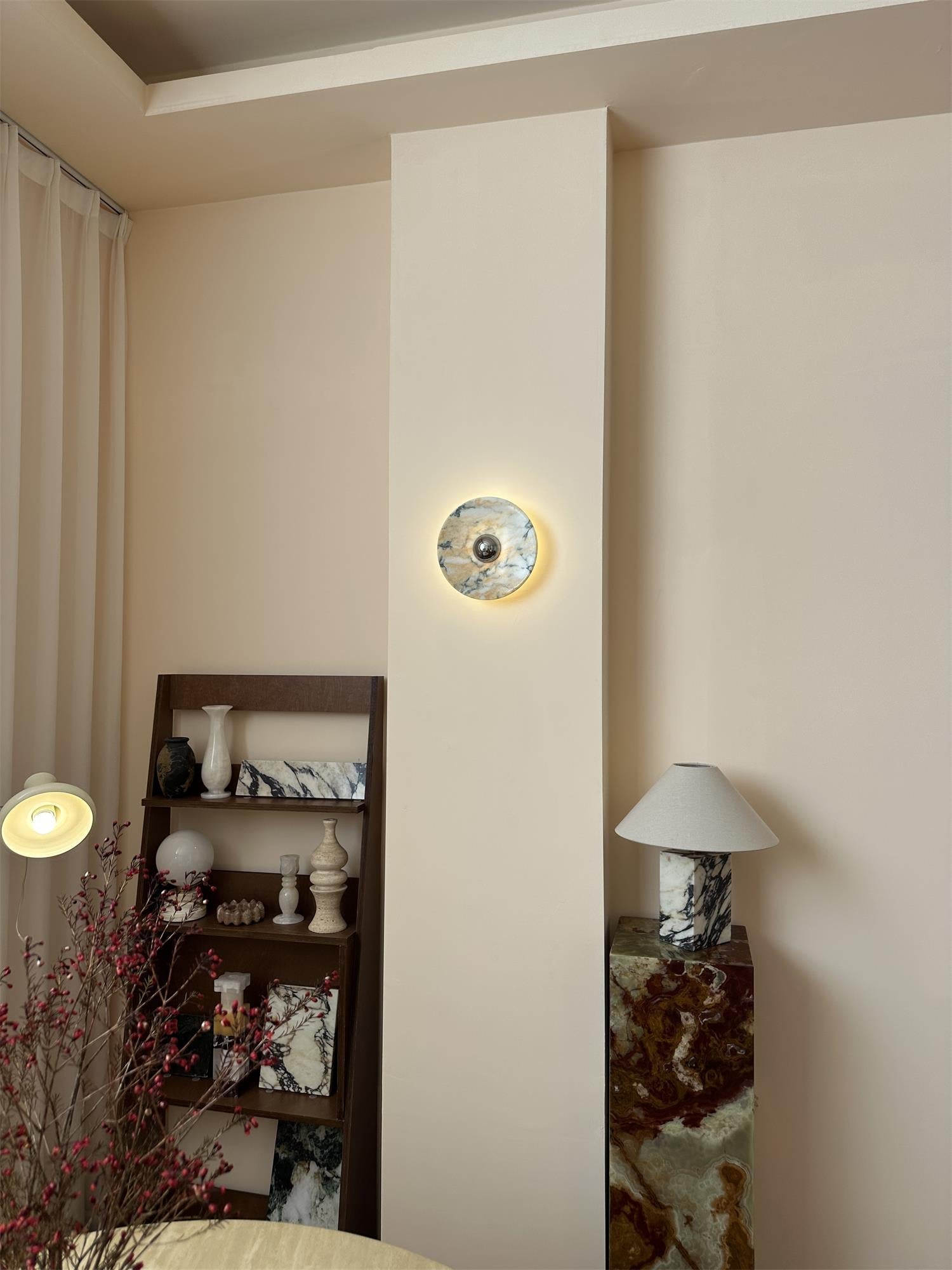 Alter Modern Minimalist Round Marble Metal Sconce Wall Lamp - Letslighting