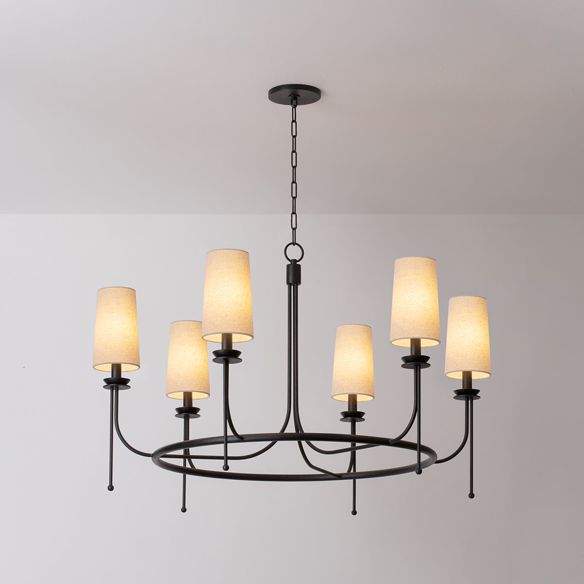 Aurora Vintage Industrieller Messing Stoff-Kronleuchter-Letslighting