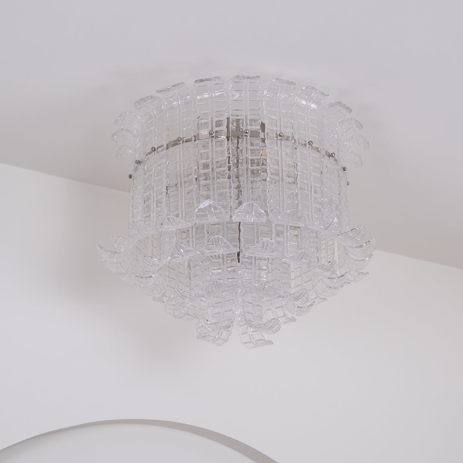 Aurora Ceiling Lamp Clear Murano Glass Flush Mount - Neutralighting