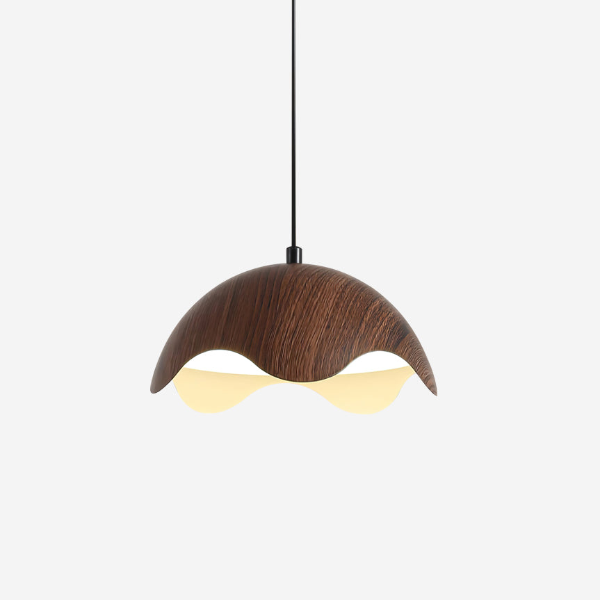 Pendelleuchte Holzmaserung Metallschirm Minimalistisch-Letslighting