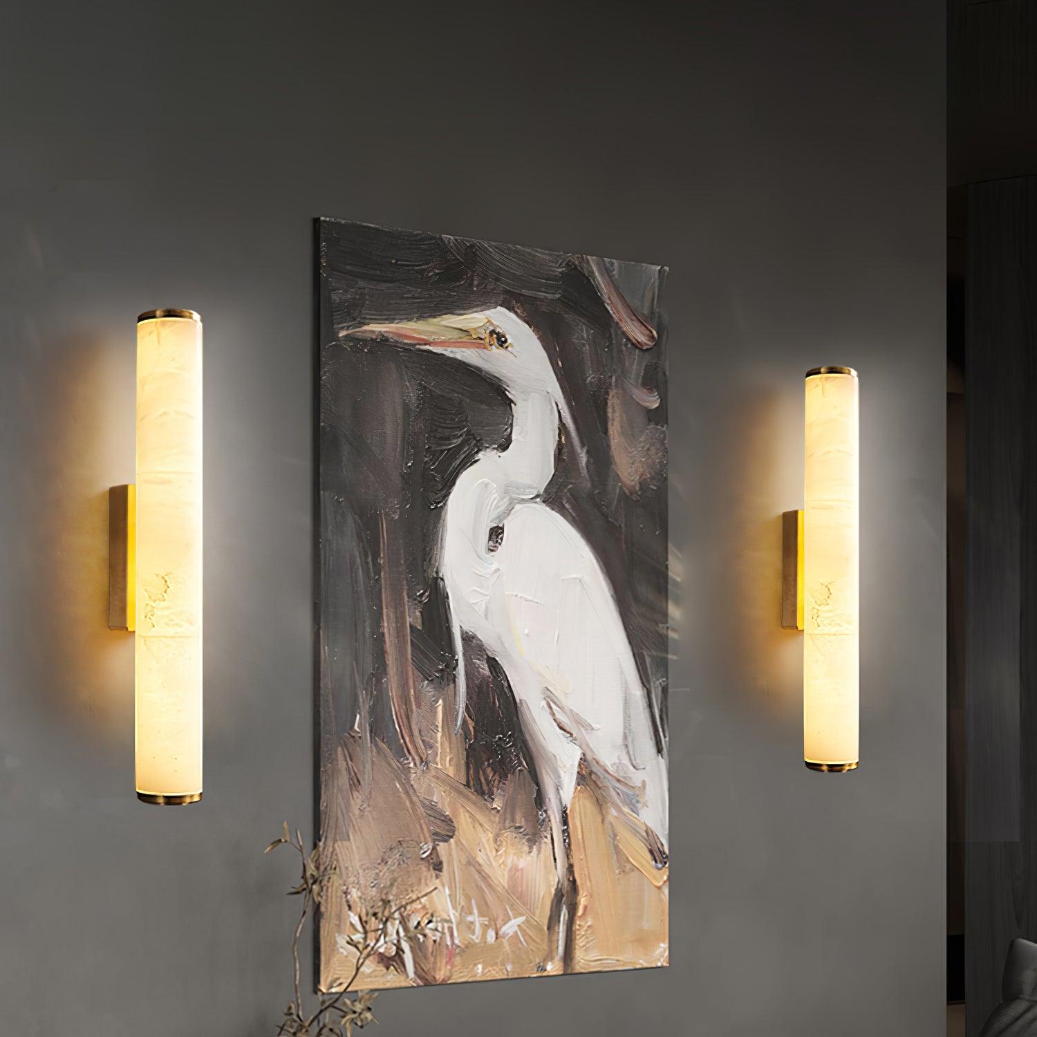 Nyvynor Rectangular Alabaster Wall Light - Neutralighting