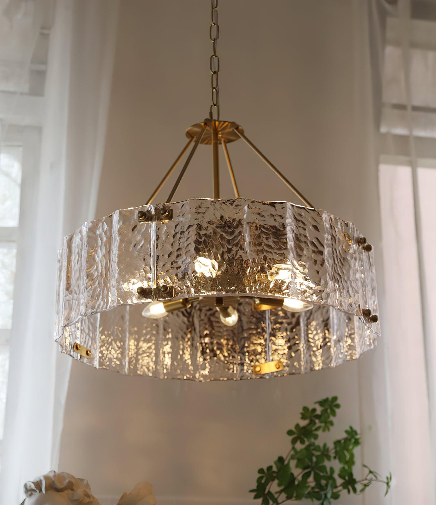 Lustra Kronleuchter Calvert Klar Texturiert Glas-Letslighting