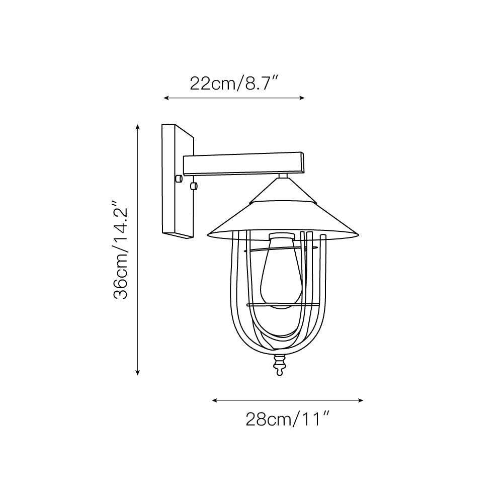 Ionic Industrielle Vintage Wandleuchte aus Glas-Letslighting