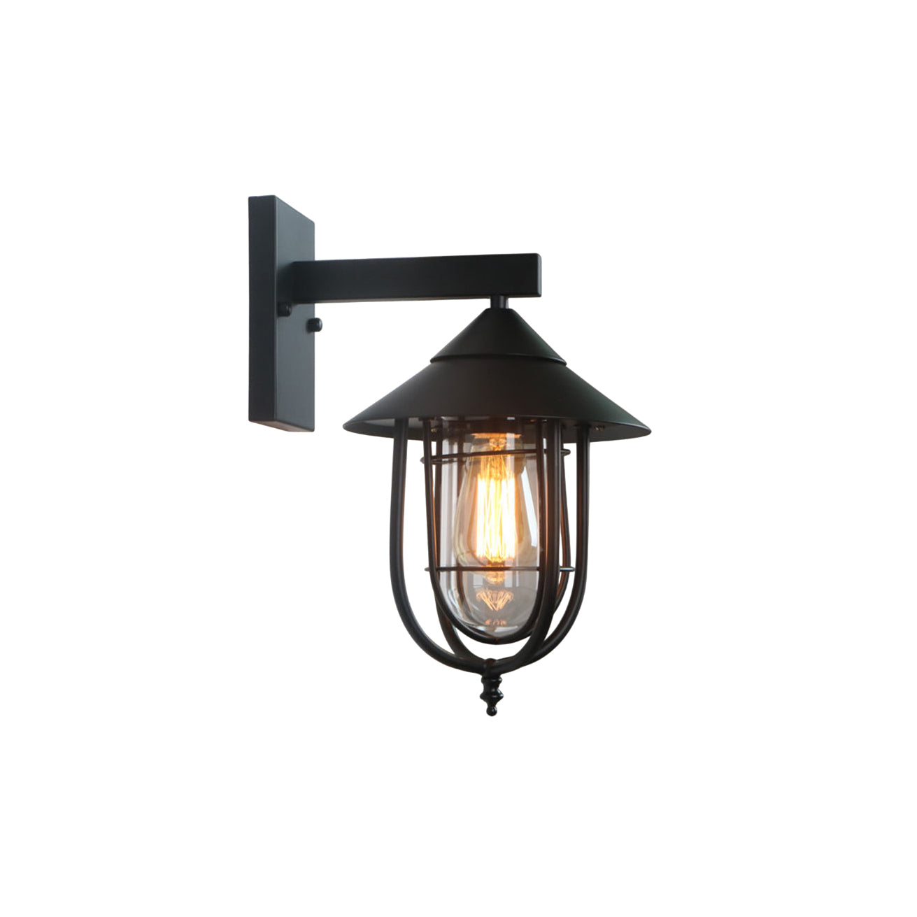 Ionic Industrielle Vintage Wandleuchte aus Glas-Letslighting
