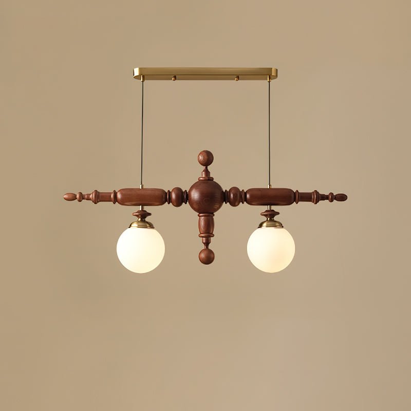 Isilira Klassische Lineare Pendelleuchte aus Holz und Glas-Letslighting