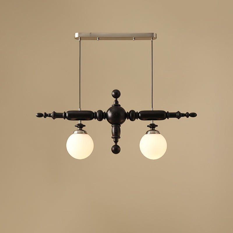 Isilira Klassische Lineare Pendelleuchte aus Holz und Glas-Letslighting