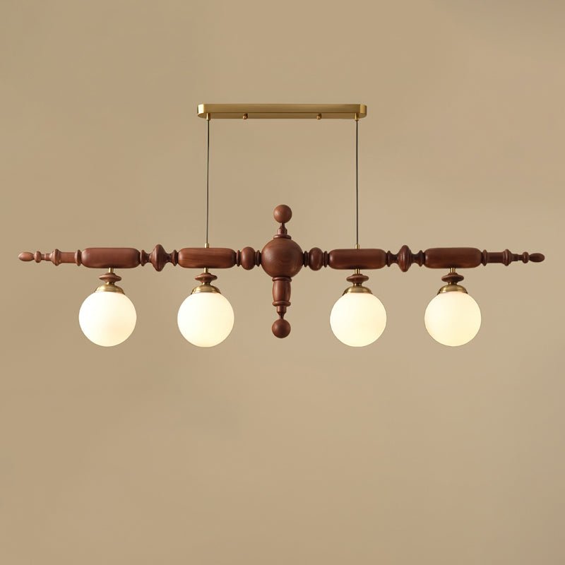 Isilira Klassische Lineare Pendelleuchte aus Holz und Glas-Letslighting