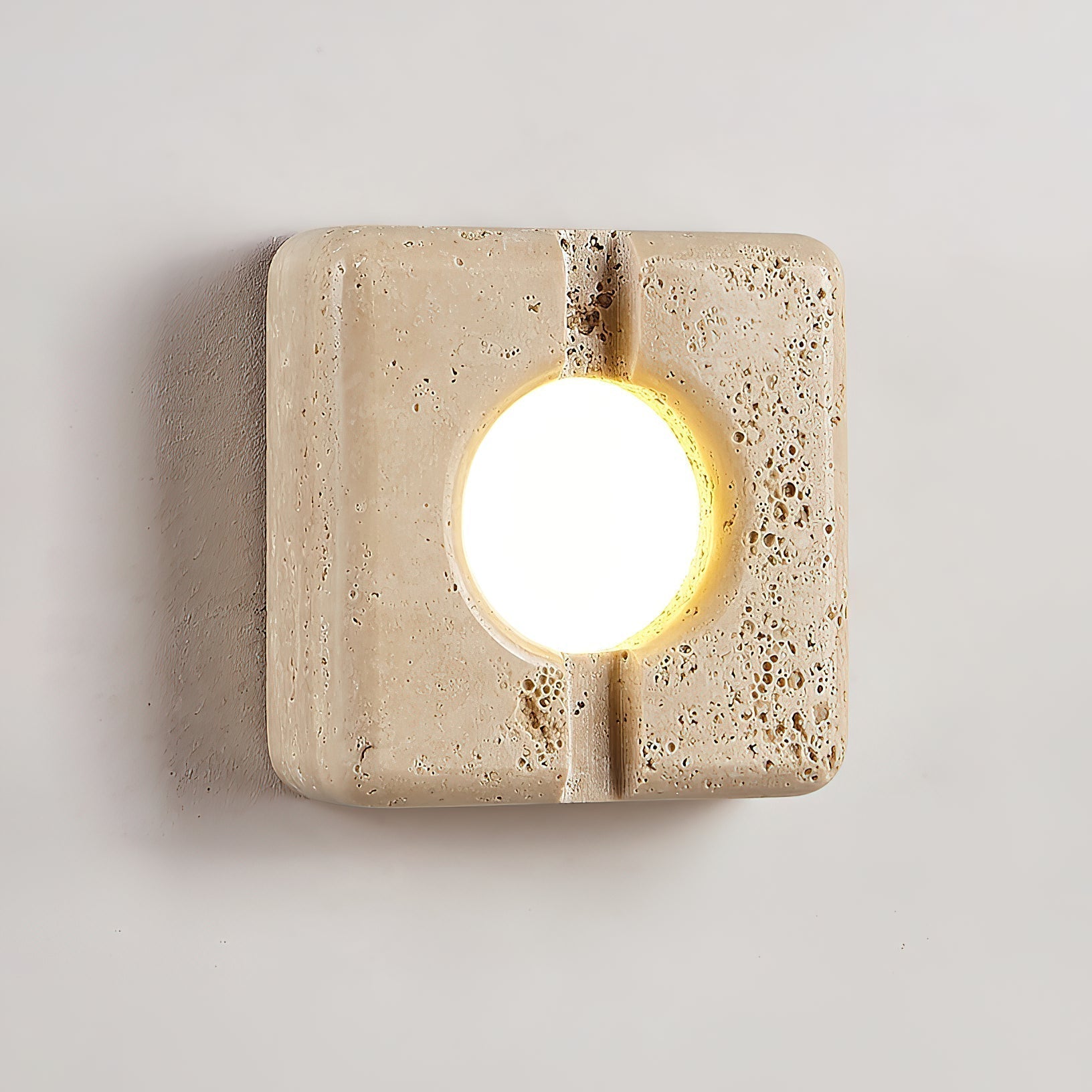 Kosmo Modern Minimalist Clear Travertine Wall Lamp - Letslighting