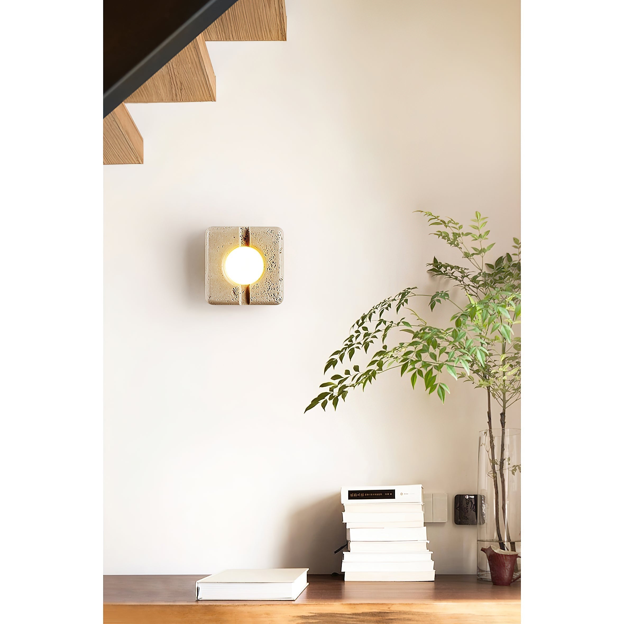 Kosmo Modern Minimalist Clear Travertine Wall Lamp - Letslighting