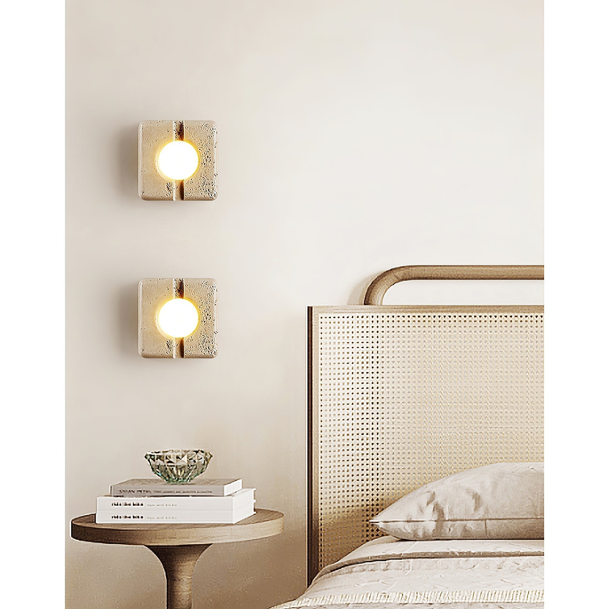 Kosmo Modern Minimalist Clear Travertine Wall Lamp - Letslighting