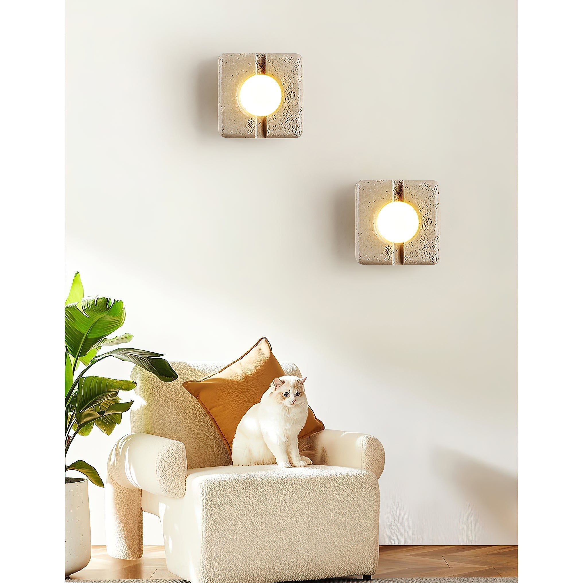 Kosmo Modern Minimalist Clear Travertine Wall Lamp - Letslighting