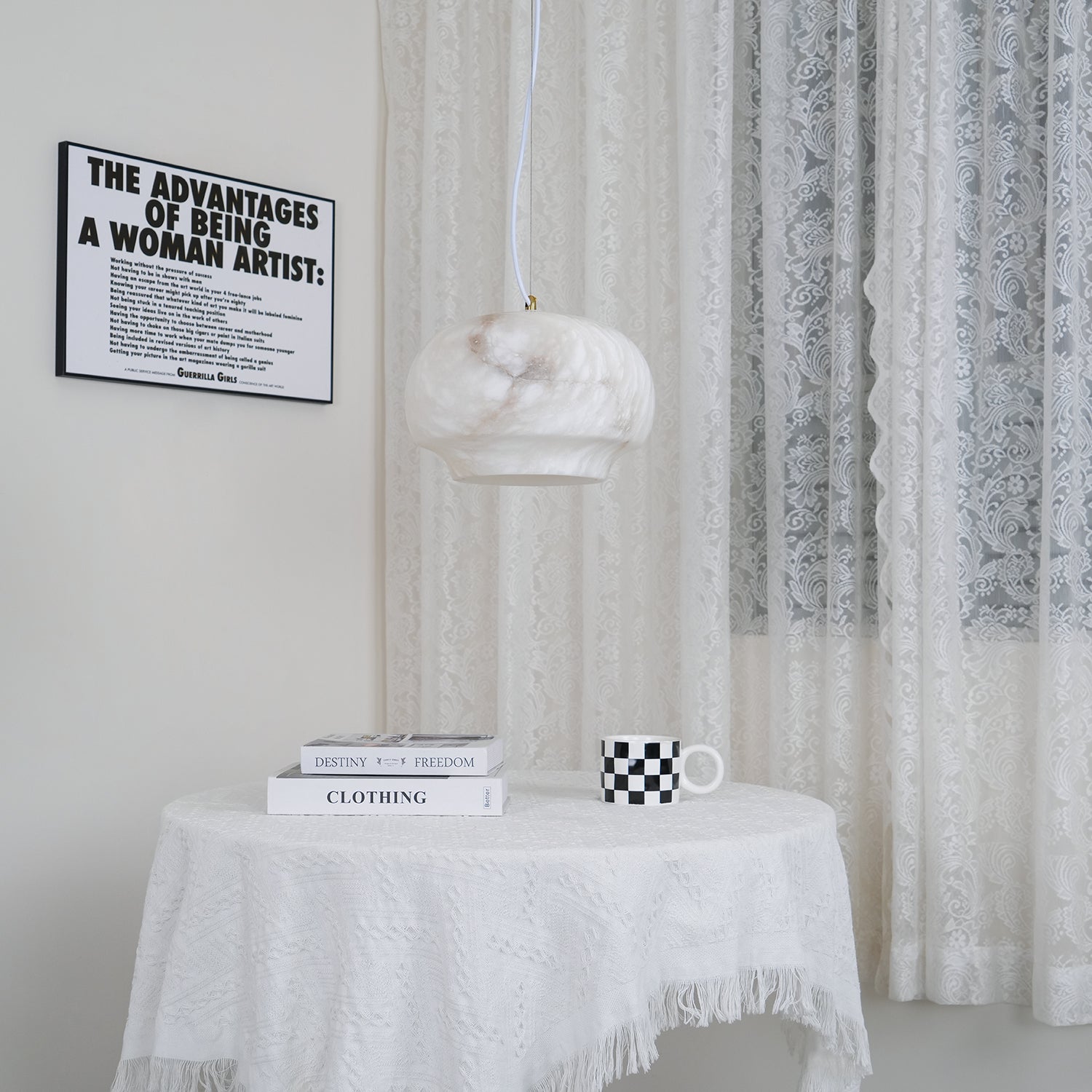 Thalia Minimalist Alabaster Pendant Light - Neutralighting