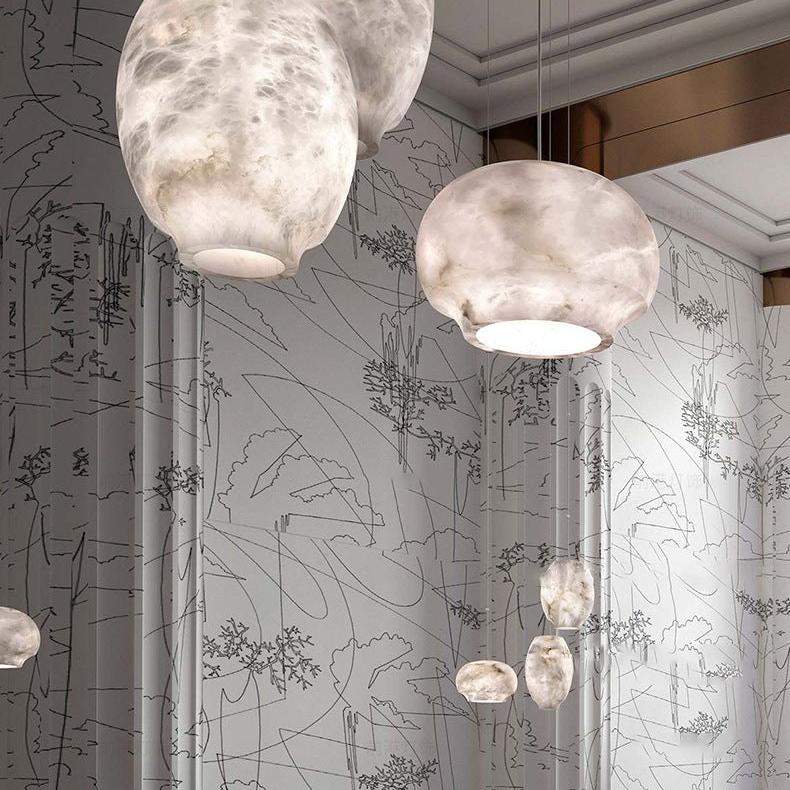 Thalia Minimalist Alabaster Pendant Light - Neutralighting