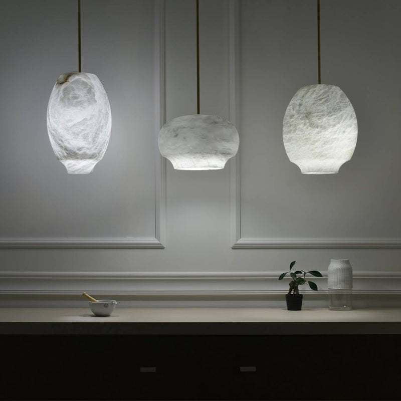 Thalia Minimalist Alabaster Pendant Light - Neutralighting