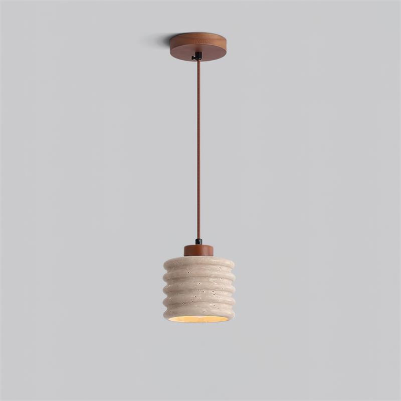 Ritta Pendant Light Travertine Ripple Shade Wabi-Sabi - Letslighting