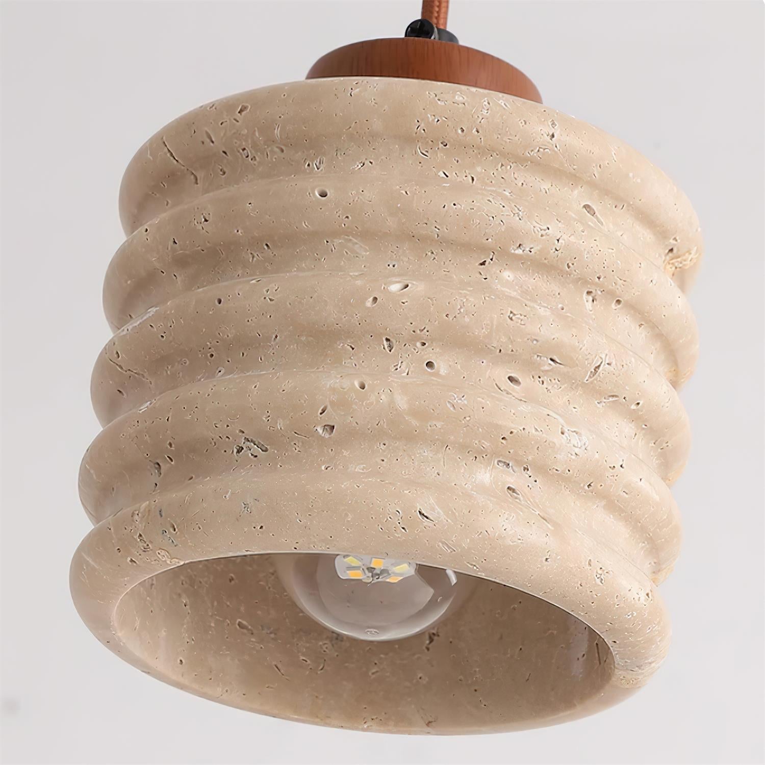 Ritta Pendant Light Travertine Ripple Shade Wabi-Sabi - Letslighting