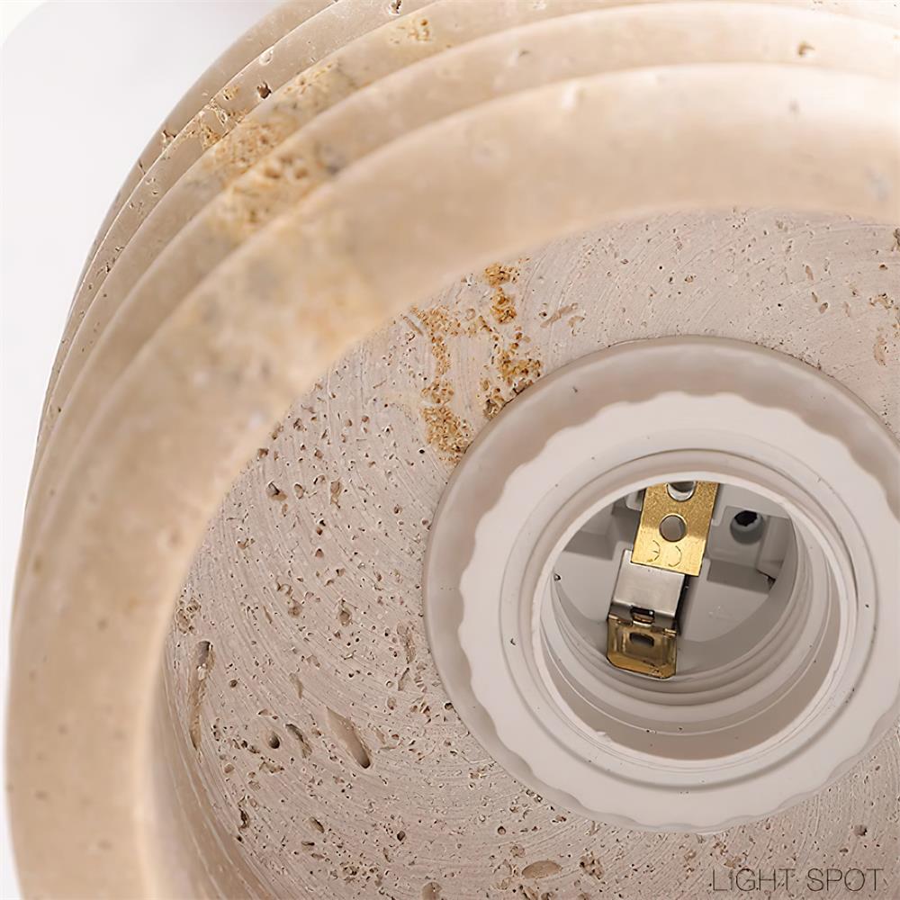 Ritta Pendant Light Travertine Ripple Shade Wabi-Sabi - Letslighting