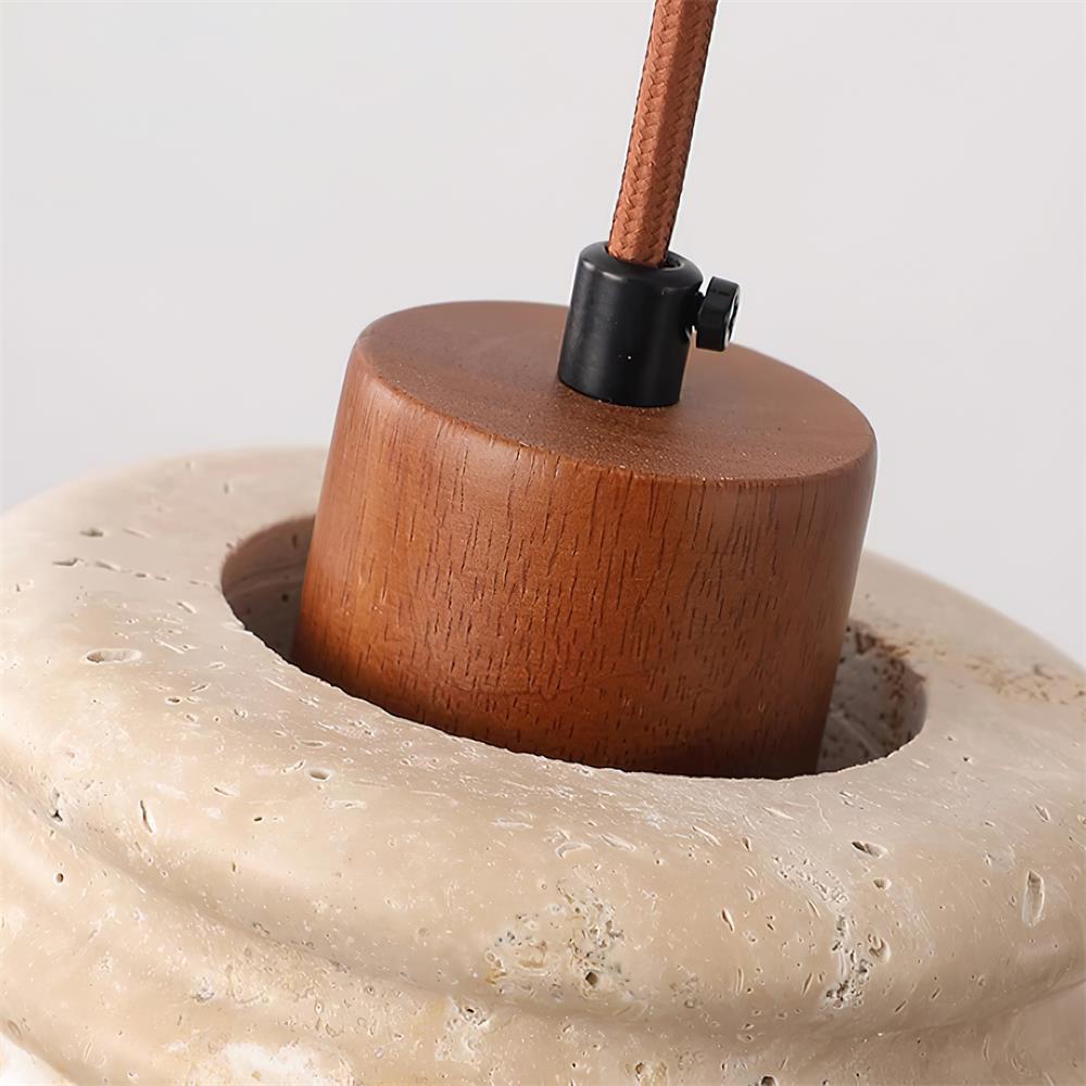 Ritta Pendant Light Travertine Ripple Shade Wabi-Sabi - Letslighting