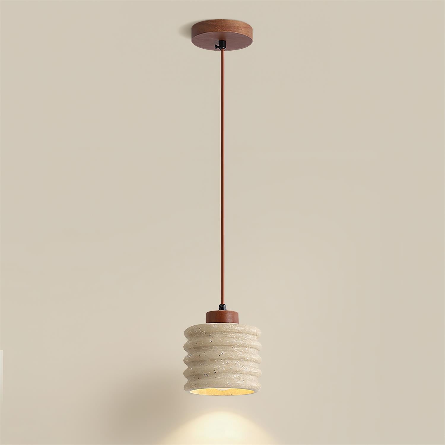 Ritta Pendant Light Travertine Ripple Shade Wabi-Sabi - Letslighting