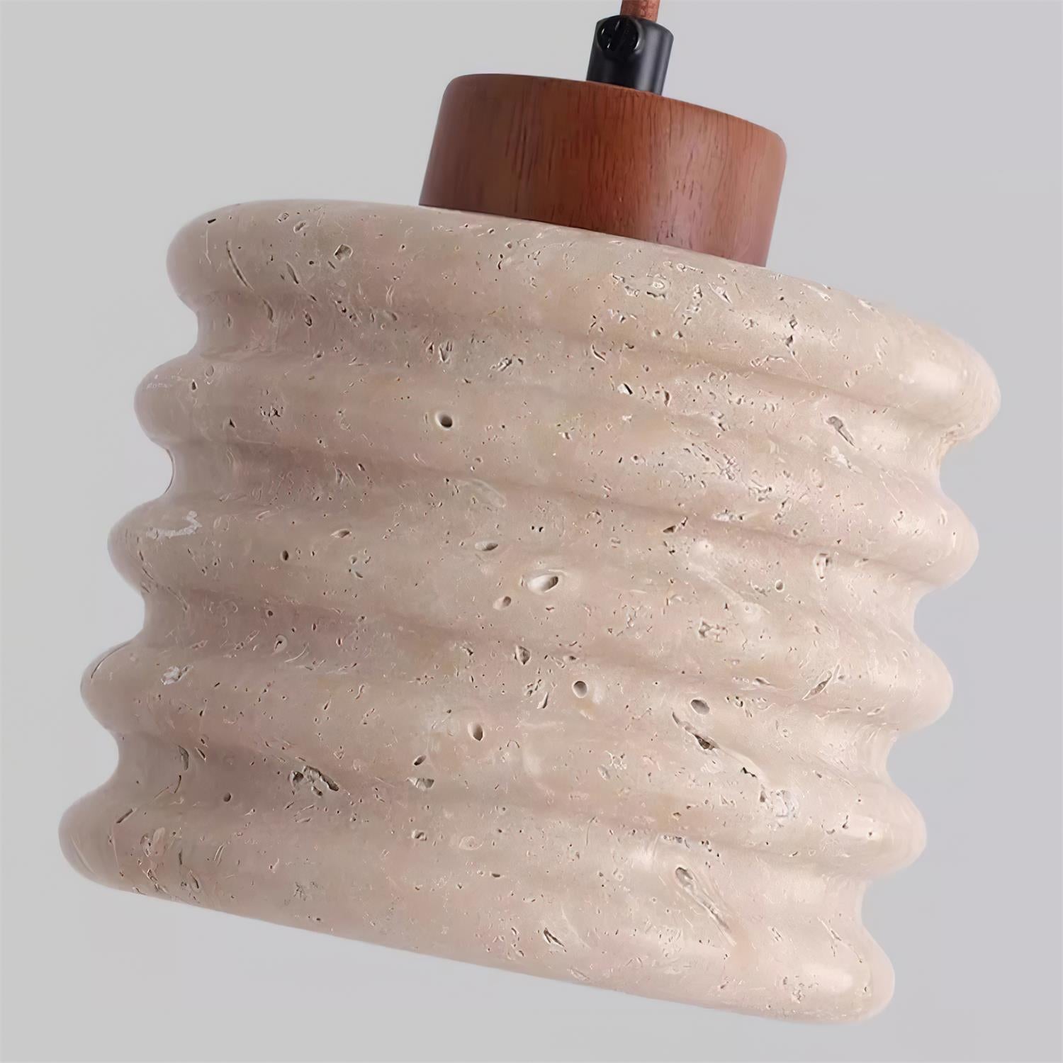 Ritta Pendant Light Travertine Ripple Shade Wabi-Sabi - Letslighting