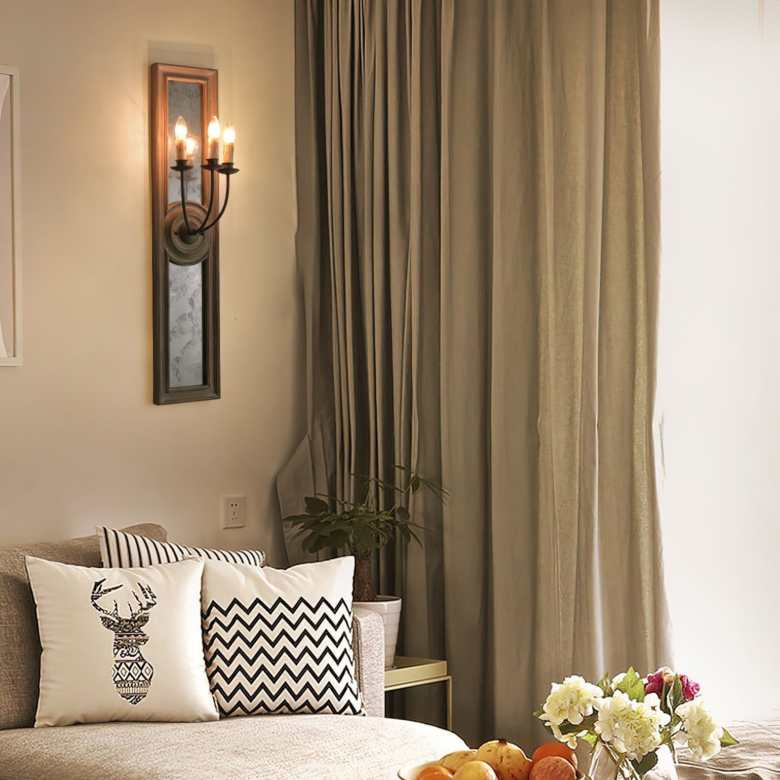Phasis 3-Licht Spiegel Elegante Vintage Wandleuchte-Letslighting