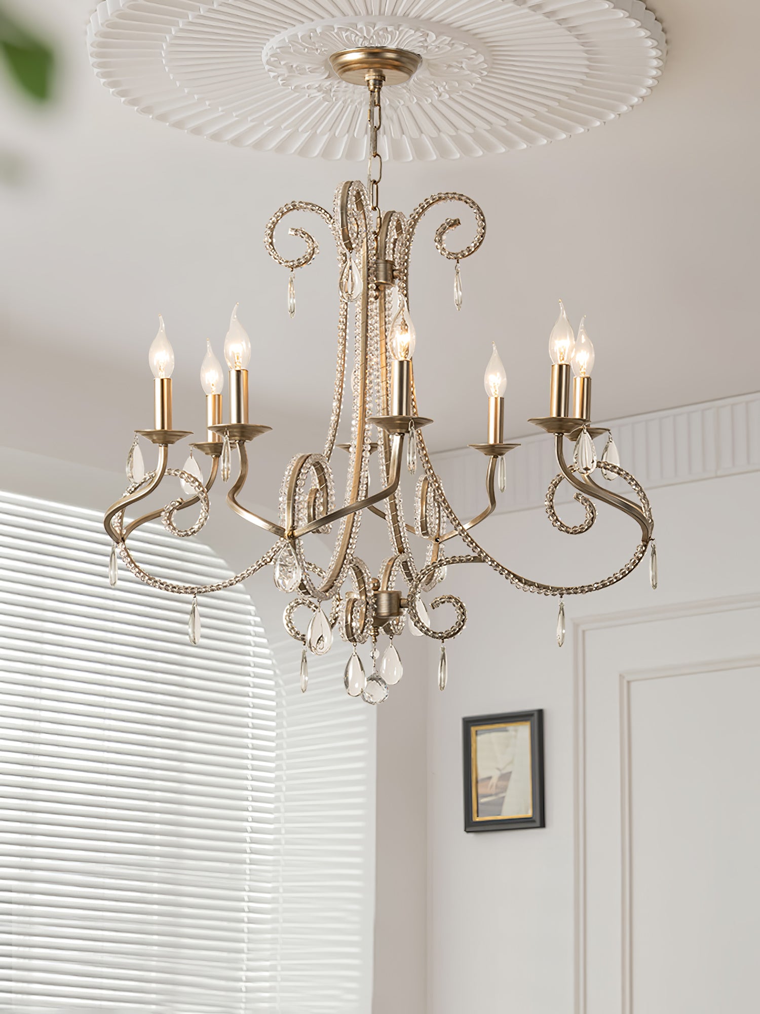Elysara Crystal Candle Chandelier-Letslighting