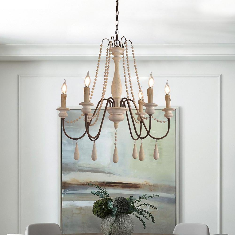 Lustra Kronleuchter Kerze Scroll Arm Rustikal-Letslighting