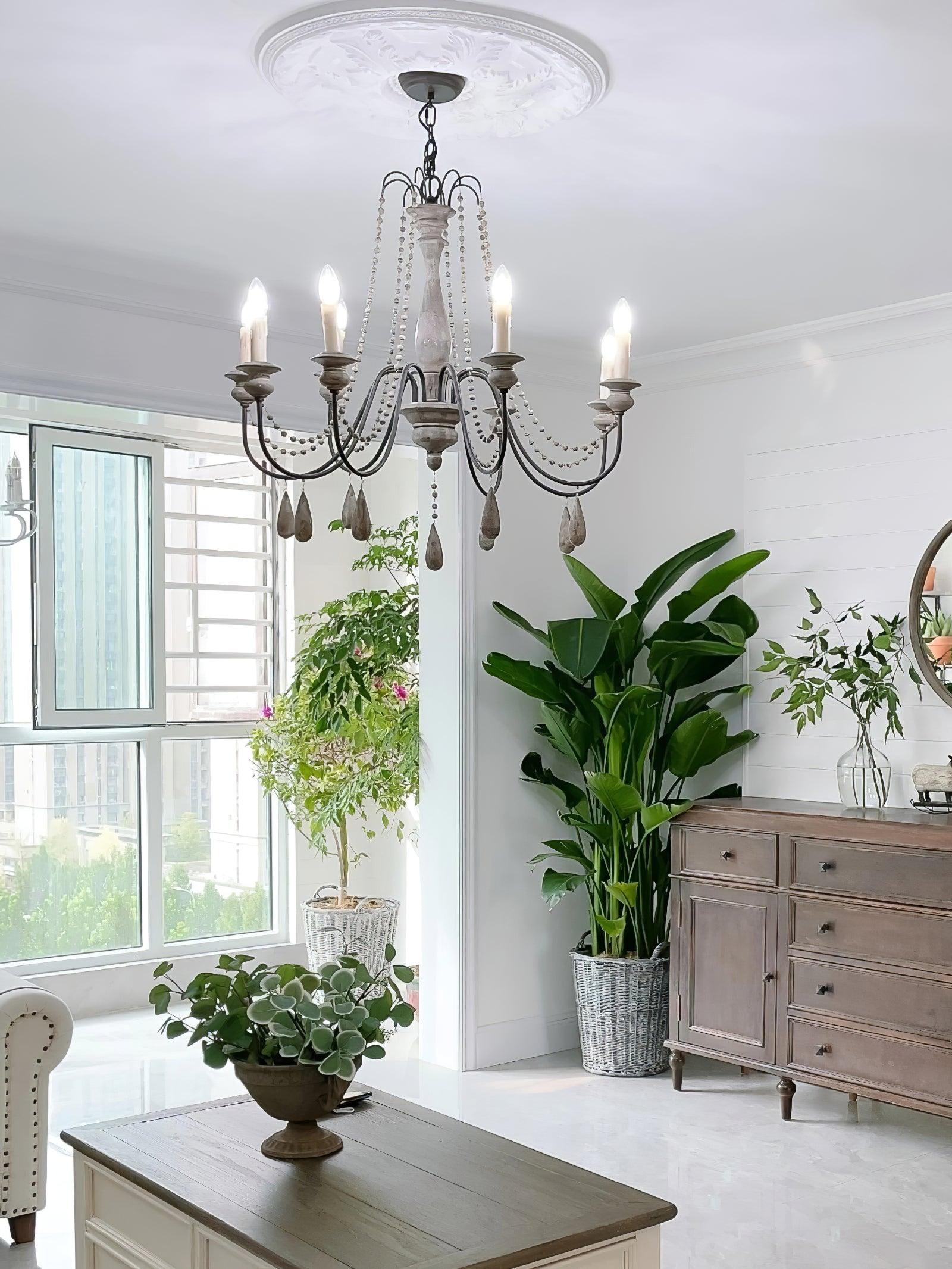 Lustra Kronleuchter Kerze Scroll Arm Rustikal-Letslighting