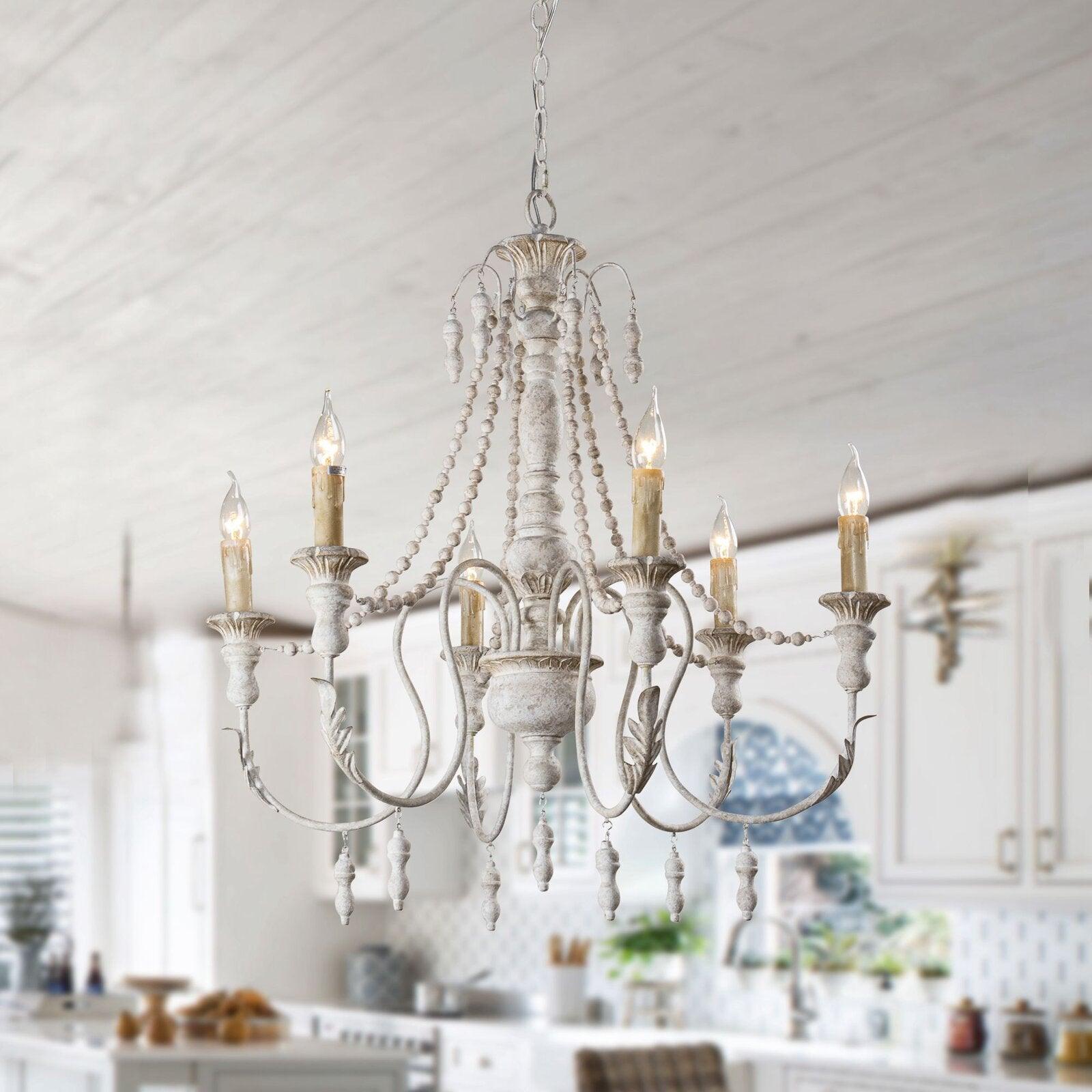 Lustra Kronleuchter Kerze Scroll Arm Rustikal-Letslighting