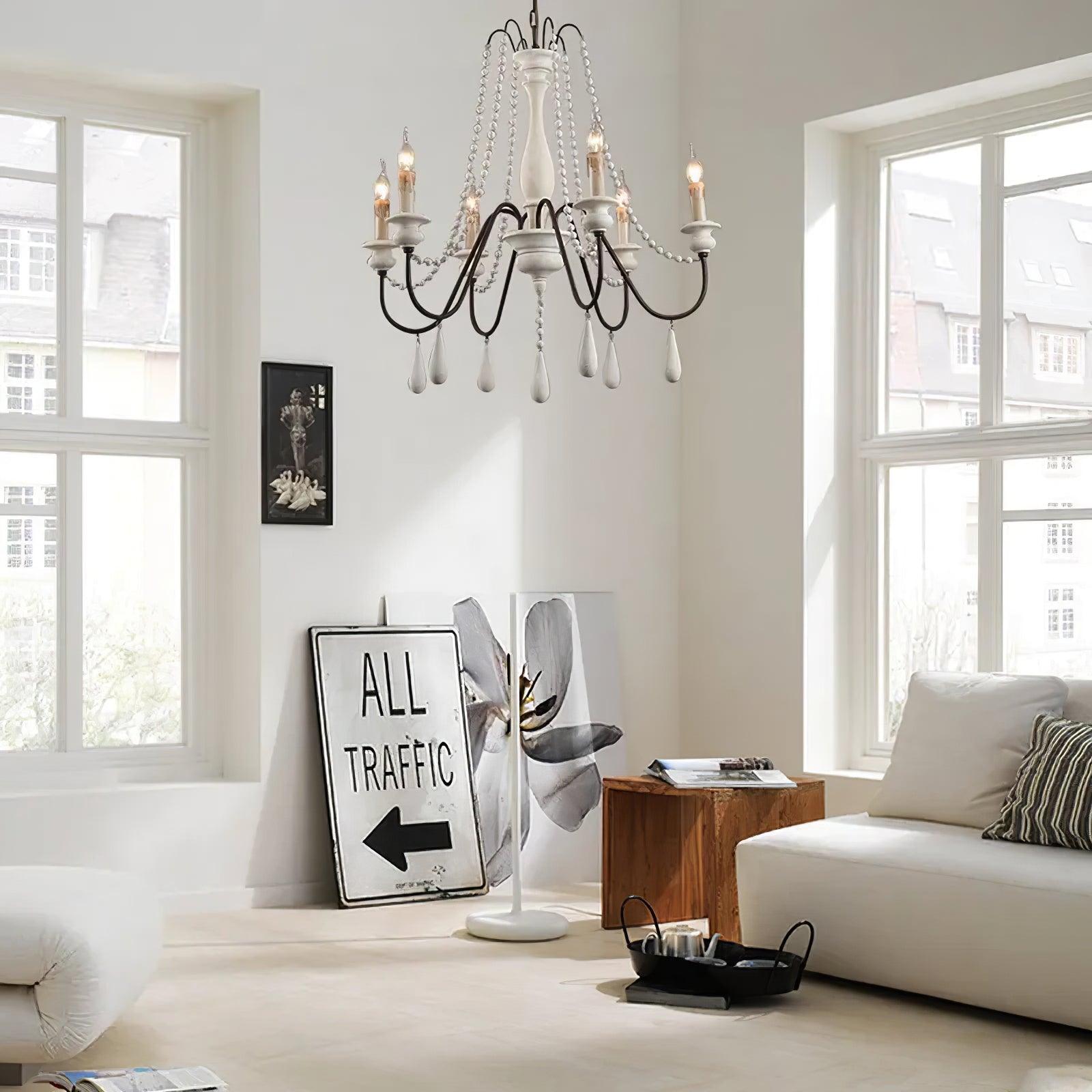 Lustra Kronleuchter Kerze Scroll Arm Rustikal-Letslighting