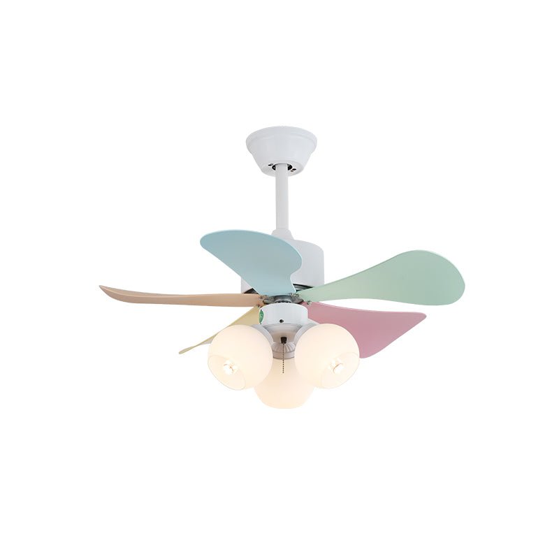 Liora Deckenventilator mit bunter Glasbeleuchtung