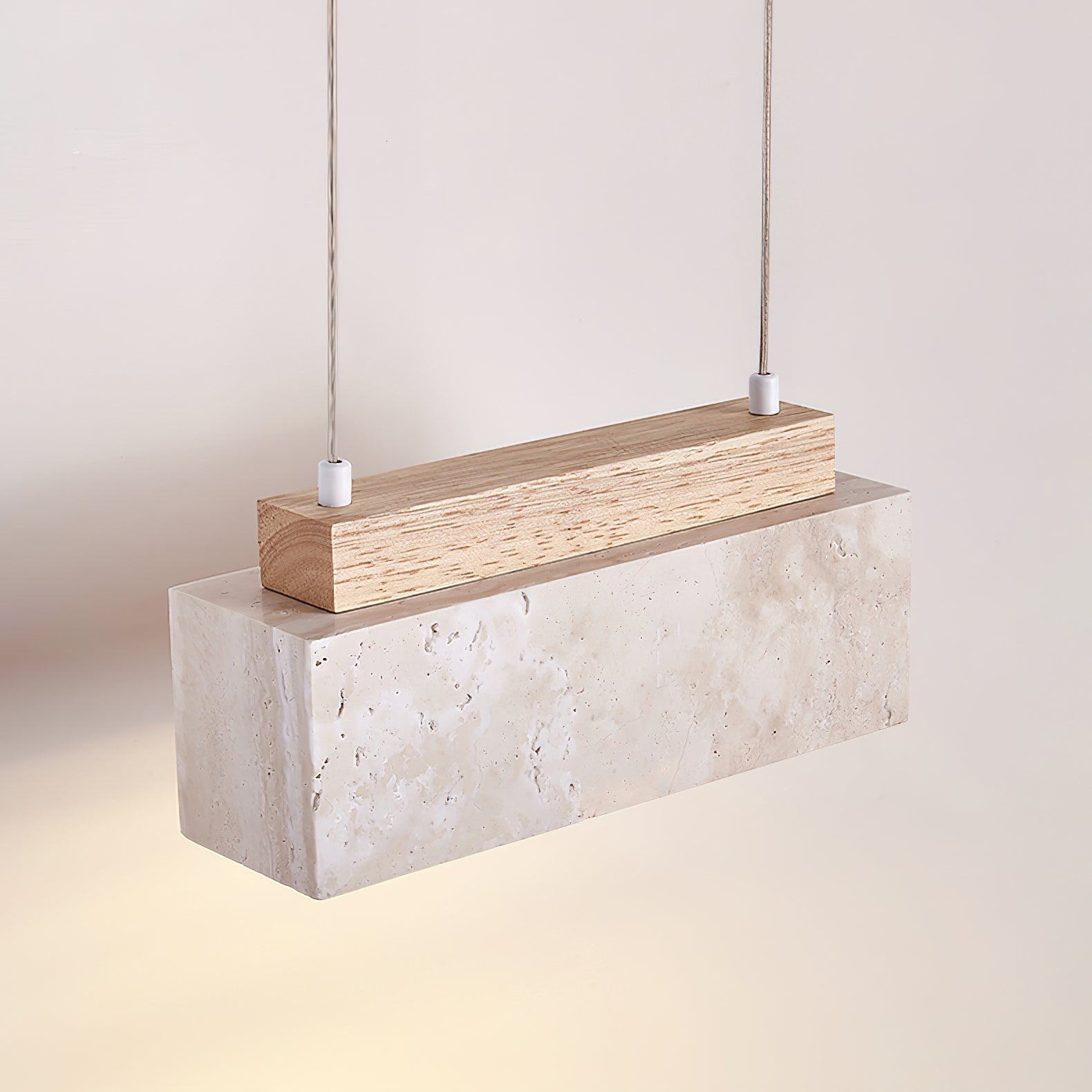 Ciraeila Rectangular Travertine Pendant Light - Neutralighting
