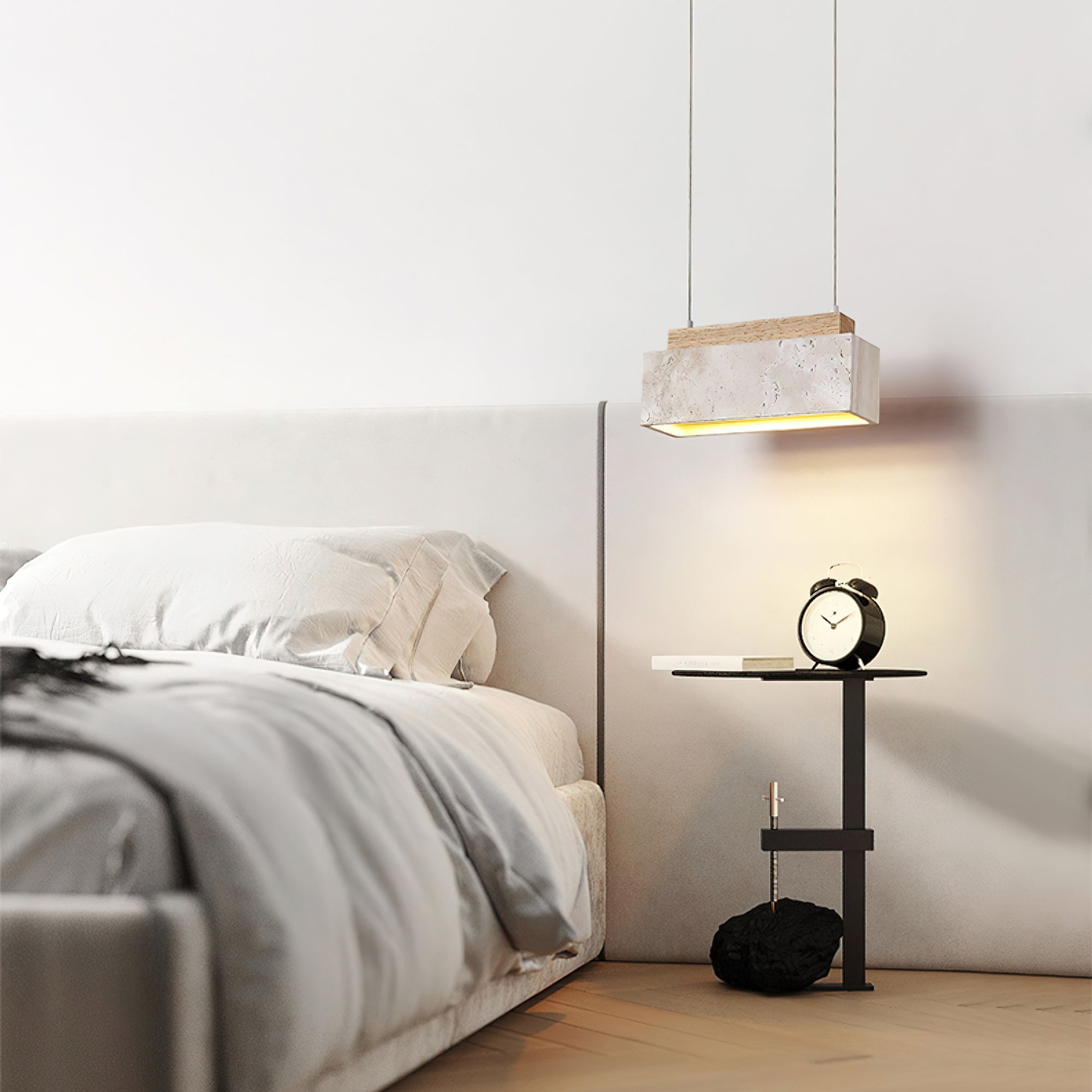 Ciraeila Rectangular Travertine Pendant Light - Neutralighting