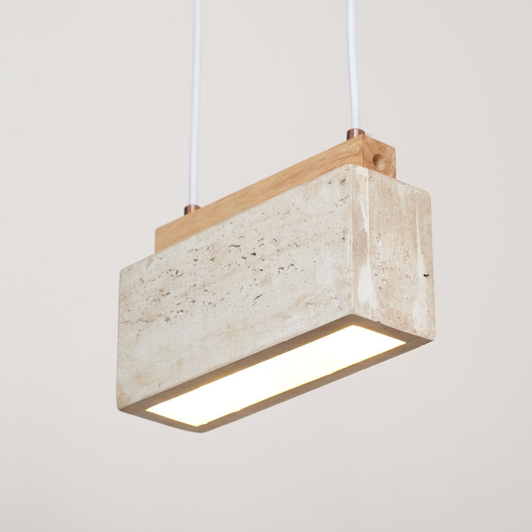 Ciraeila Rectangular Travertine Pendant Light - Neutralighting