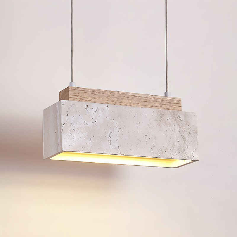Ciraeila Rectangular Travertine Pendant Light - Neutralighting