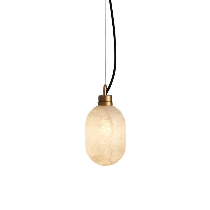 Umbra Modern Minimalist Brass Metal Alabaster Pendant Lamp - Letslighting