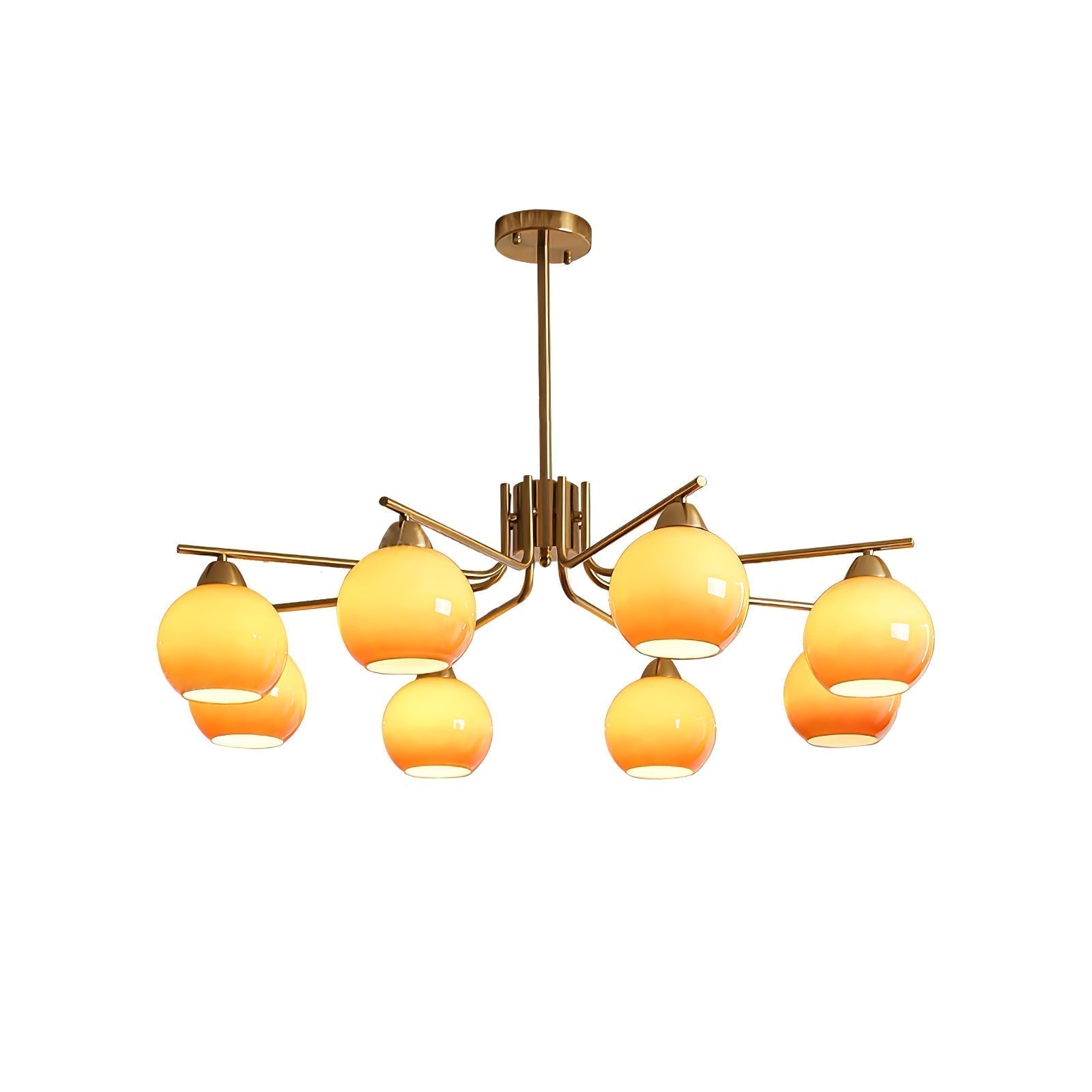 Lustra Kronleuchter Messing Karamell Globus Minimalist-Letslighting