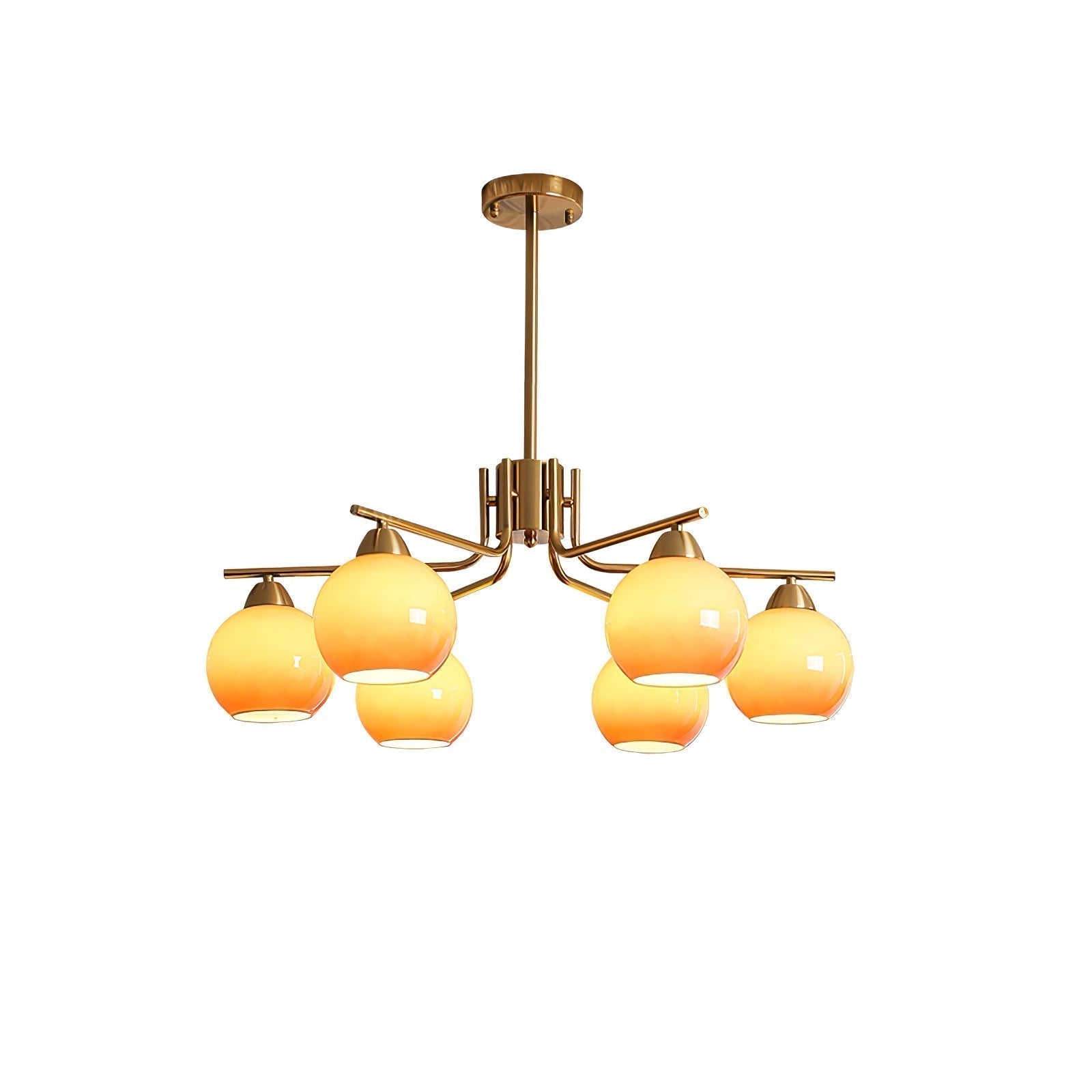 Lustra Kronleuchter Messing Karamell Globus Minimalist-Letslighting