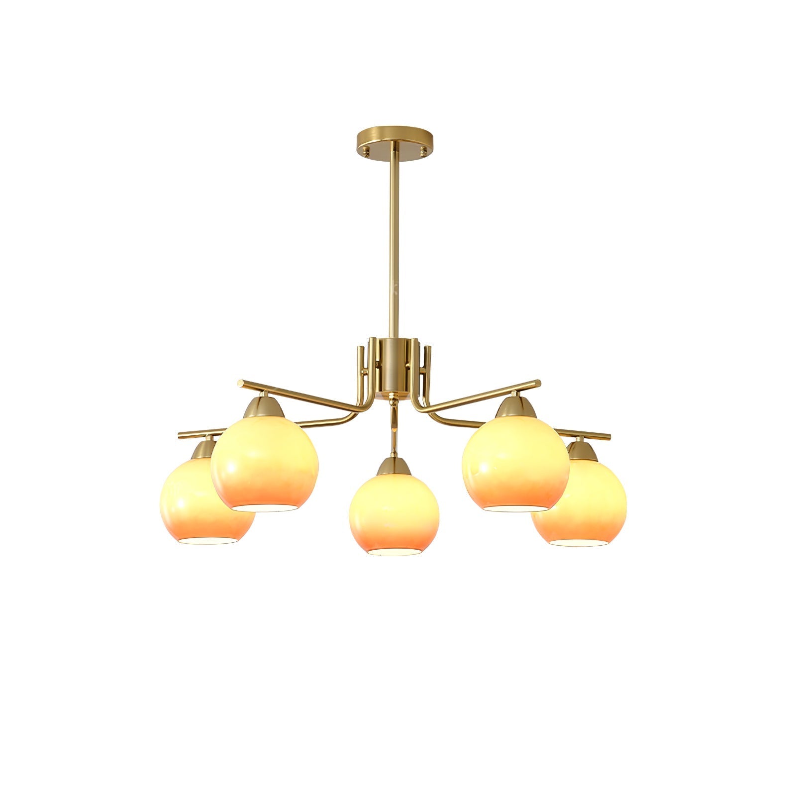 Lustra Kronleuchter Messing Karamell Globus Minimalist-Letslighting