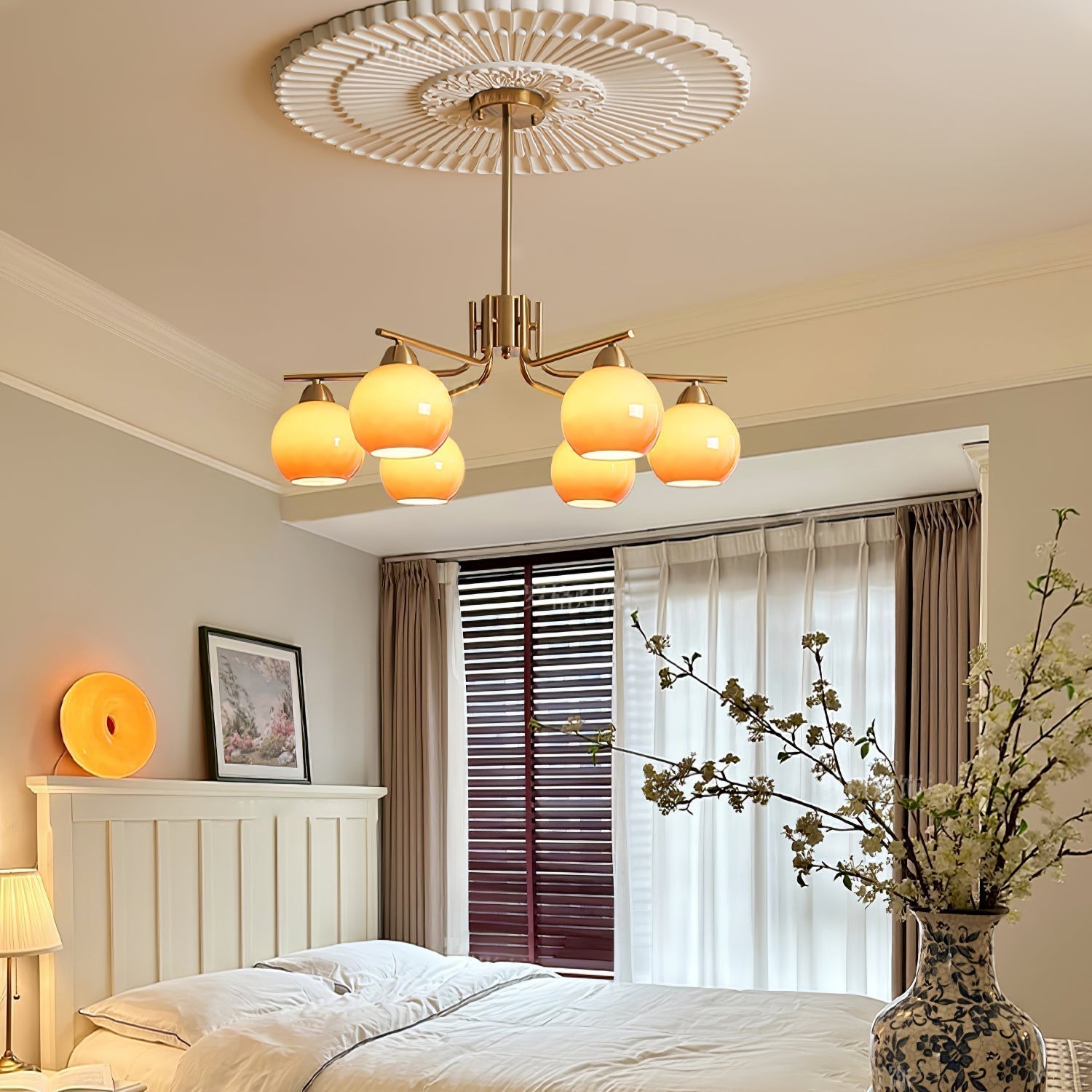 Lustra Kronleuchter Messing Karamell Globus Minimalist-Letslighting