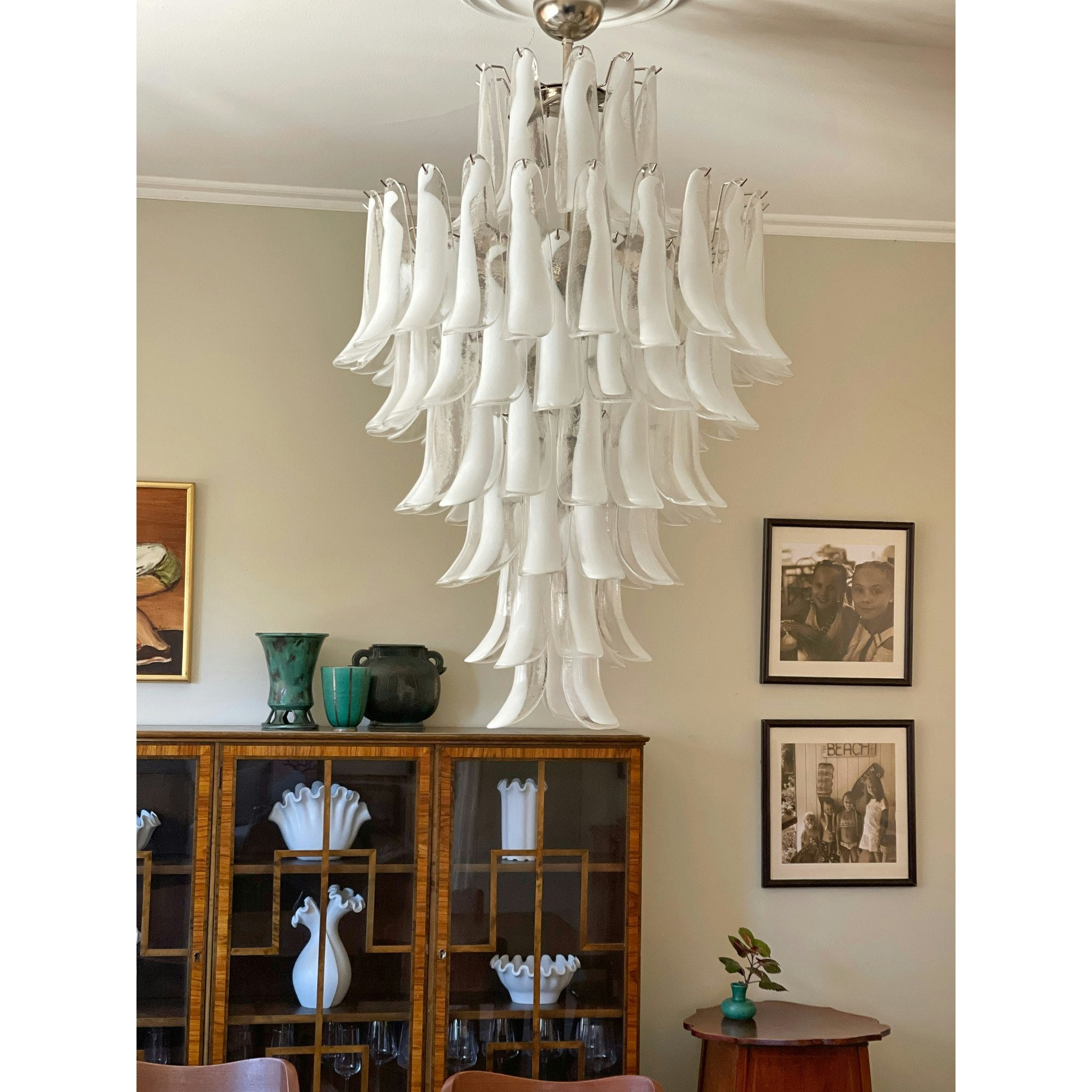 Zinc Postmodern Luxury Petal Glass Metal Chandelier - Letslighting