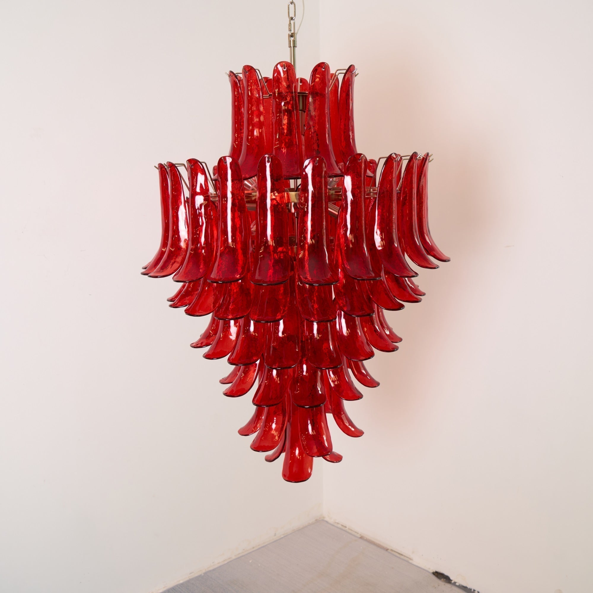 Zinc Postmodern Luxury Petal Glass Metal Chandelier - Letslighting