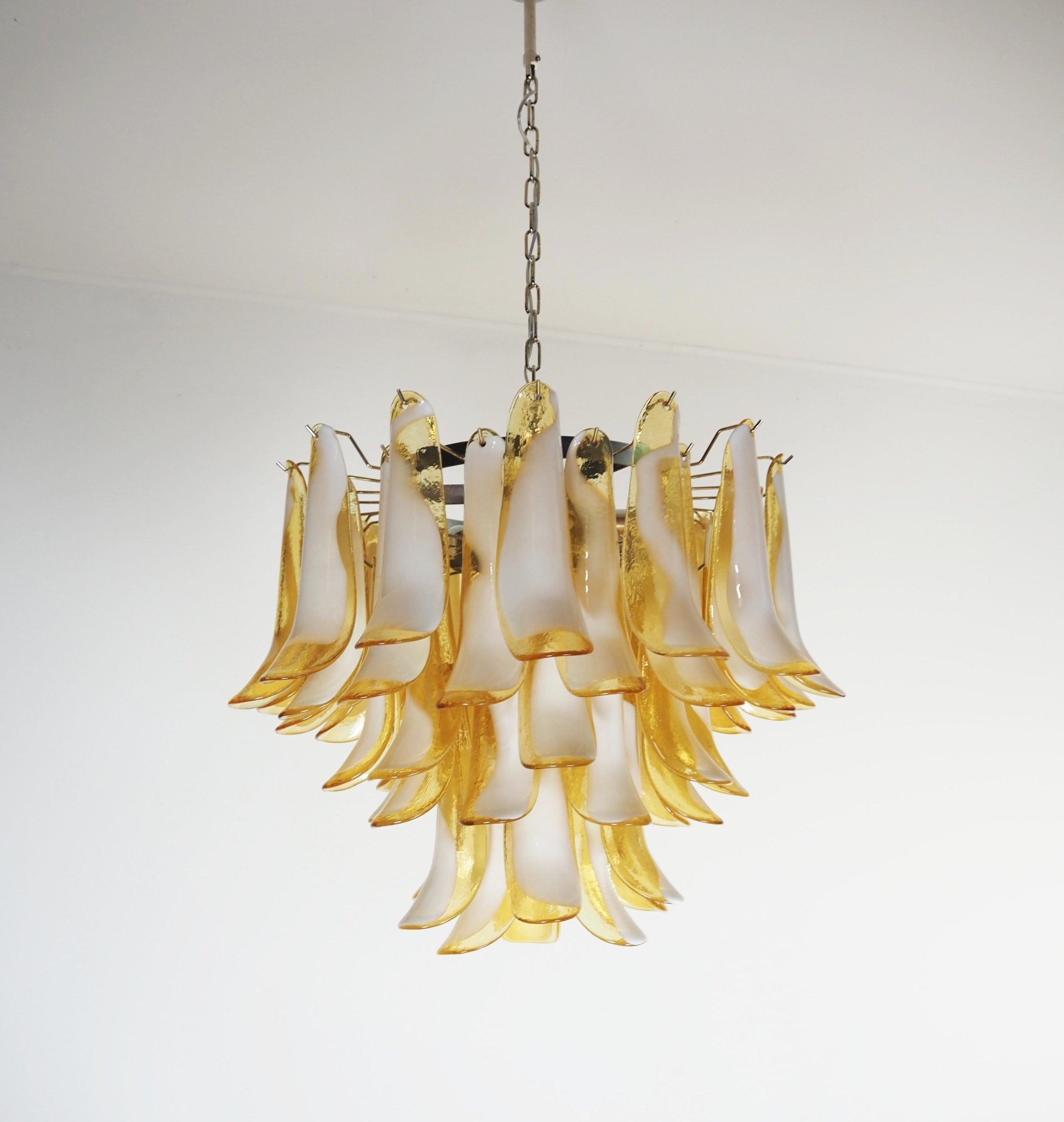 Aurora Chandelier Amber Murano Glass Petals Layered - Neutralighting