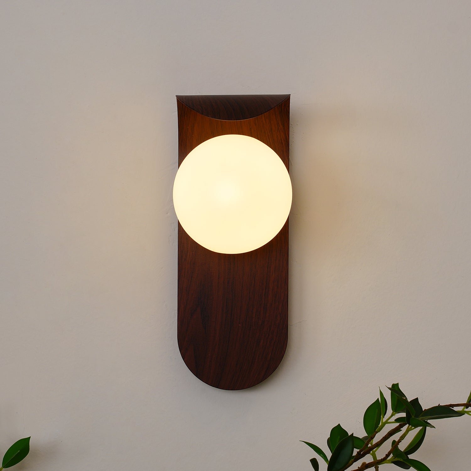 Exuro Wandleuchte für den Innenbereich aus Holz / Nussbaum