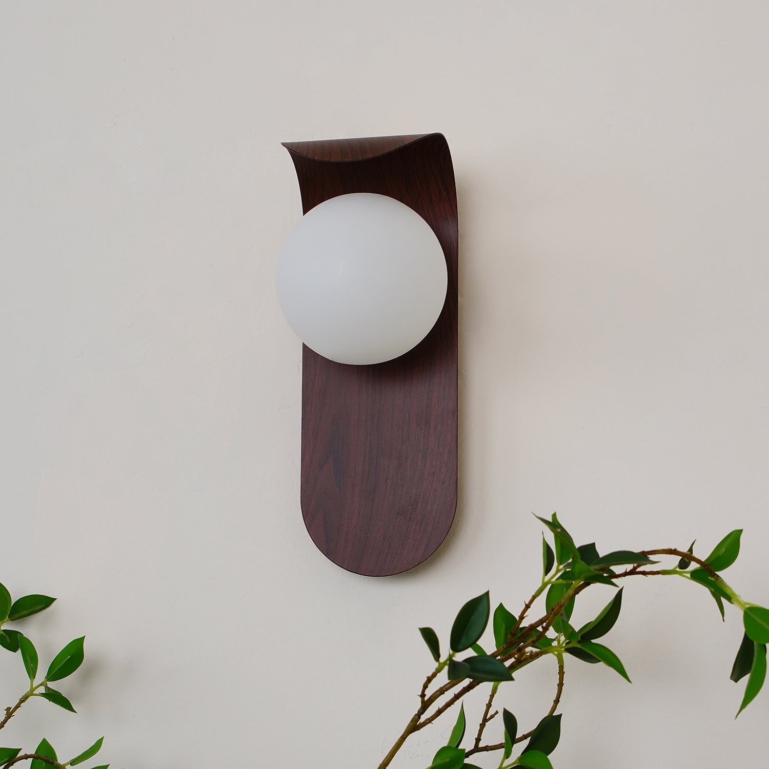 Exuro Wandleuchte für den Innenbereich aus Holz / Nussbaum