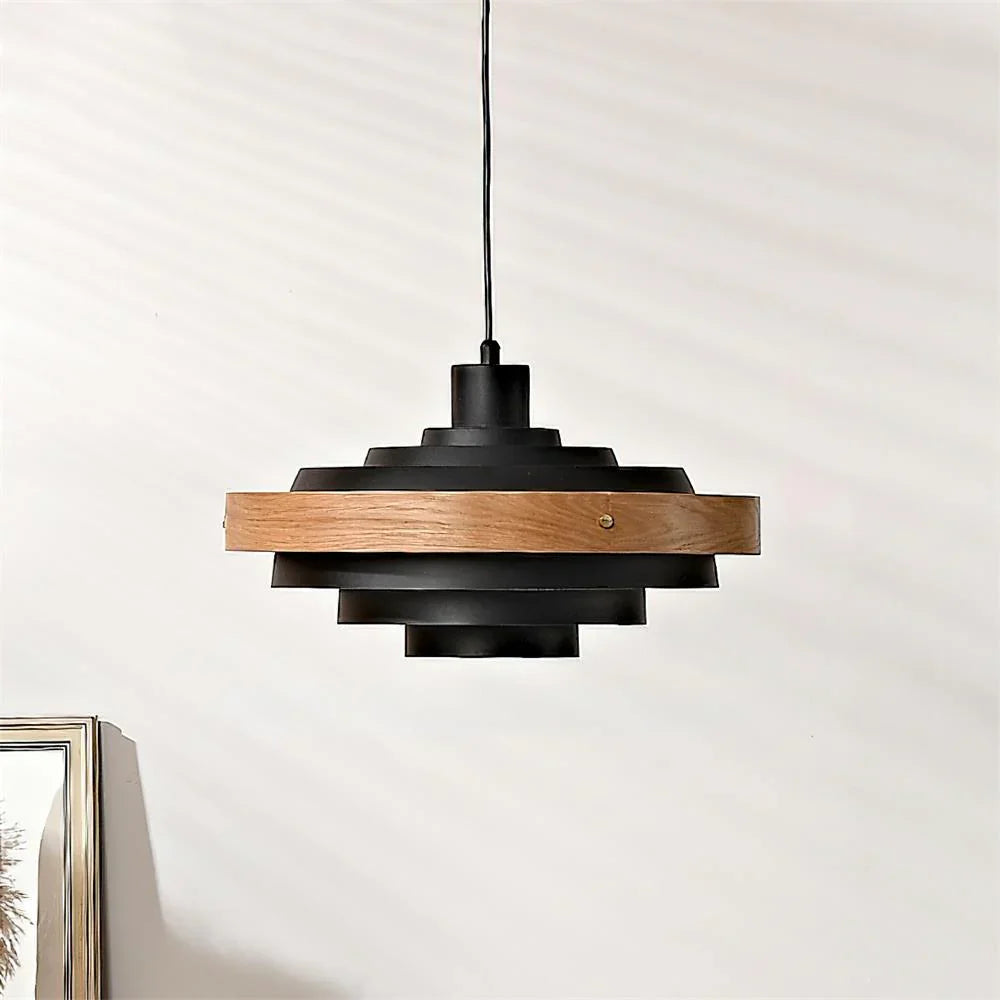 Muto Modern Round Pendant Light Wood