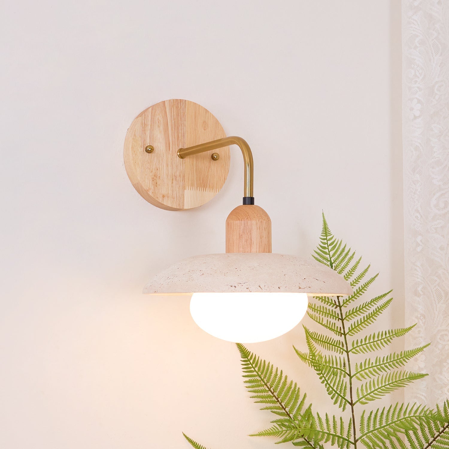 Winel Vintage-Wandleuchte aus Travertin